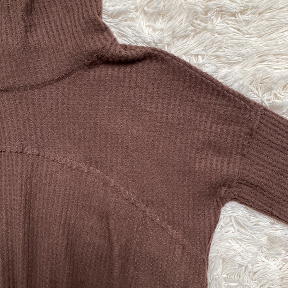 Cherish Hacci Waffle Cowl Neck Top 💗 Brown - Picture 7 of 15